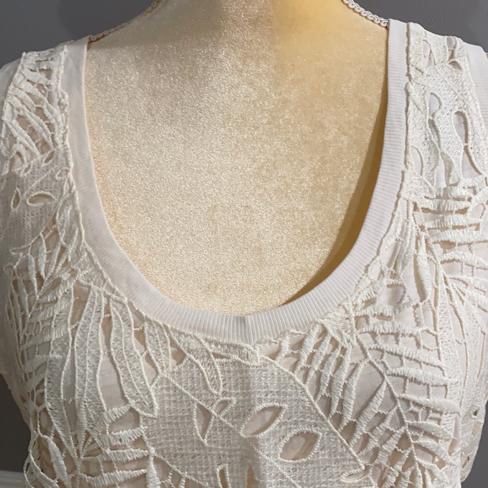 LOFT Palm Lace Relaxed Scoop Neck Tank Size M - Picture 6 of 12